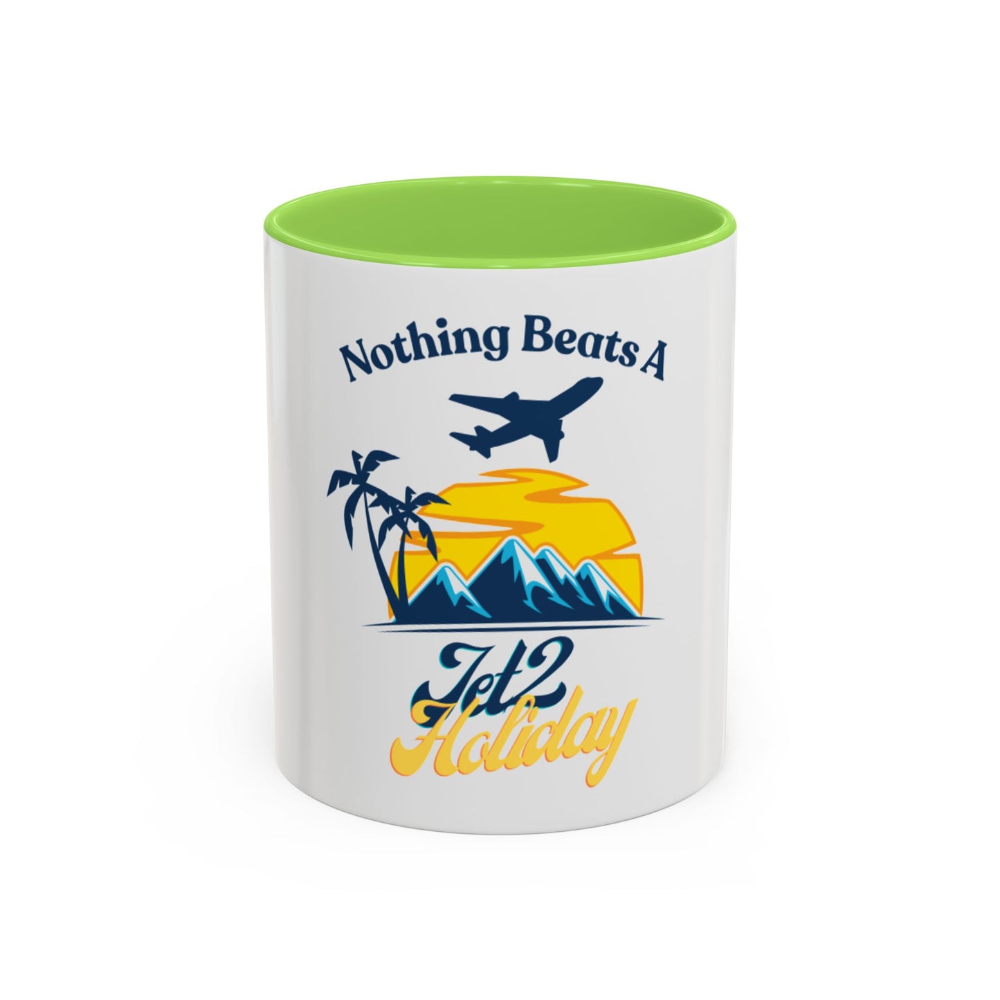 Travel Mug - "Nothing Beats a Jet2 Holiday" Sunset Plane Coffee Cup (11oz/15oz)