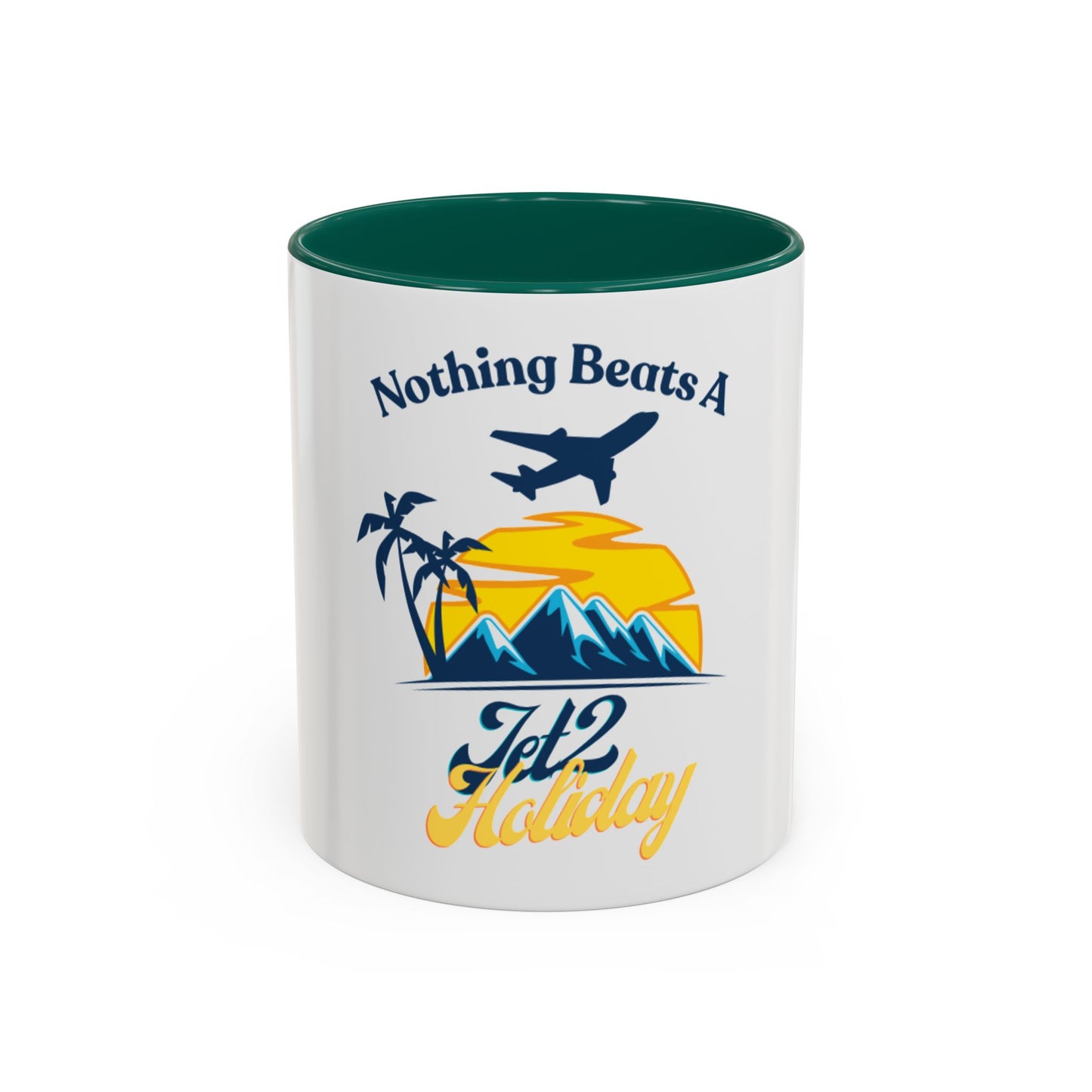 Travel Mug - "Nothing Beats a Jet2 Holiday" Sunset Plane Coffee Cup (11oz/15oz)